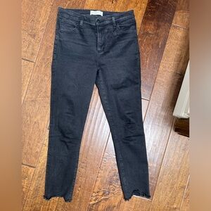 Abercrombie raw hem ankle skinny jeans